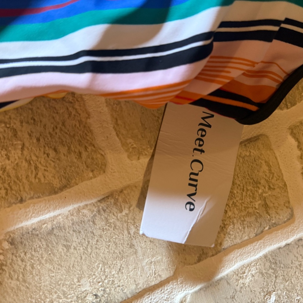 Multicolor Striped Women's One Piece Swimsuit - Picture 2 of 5